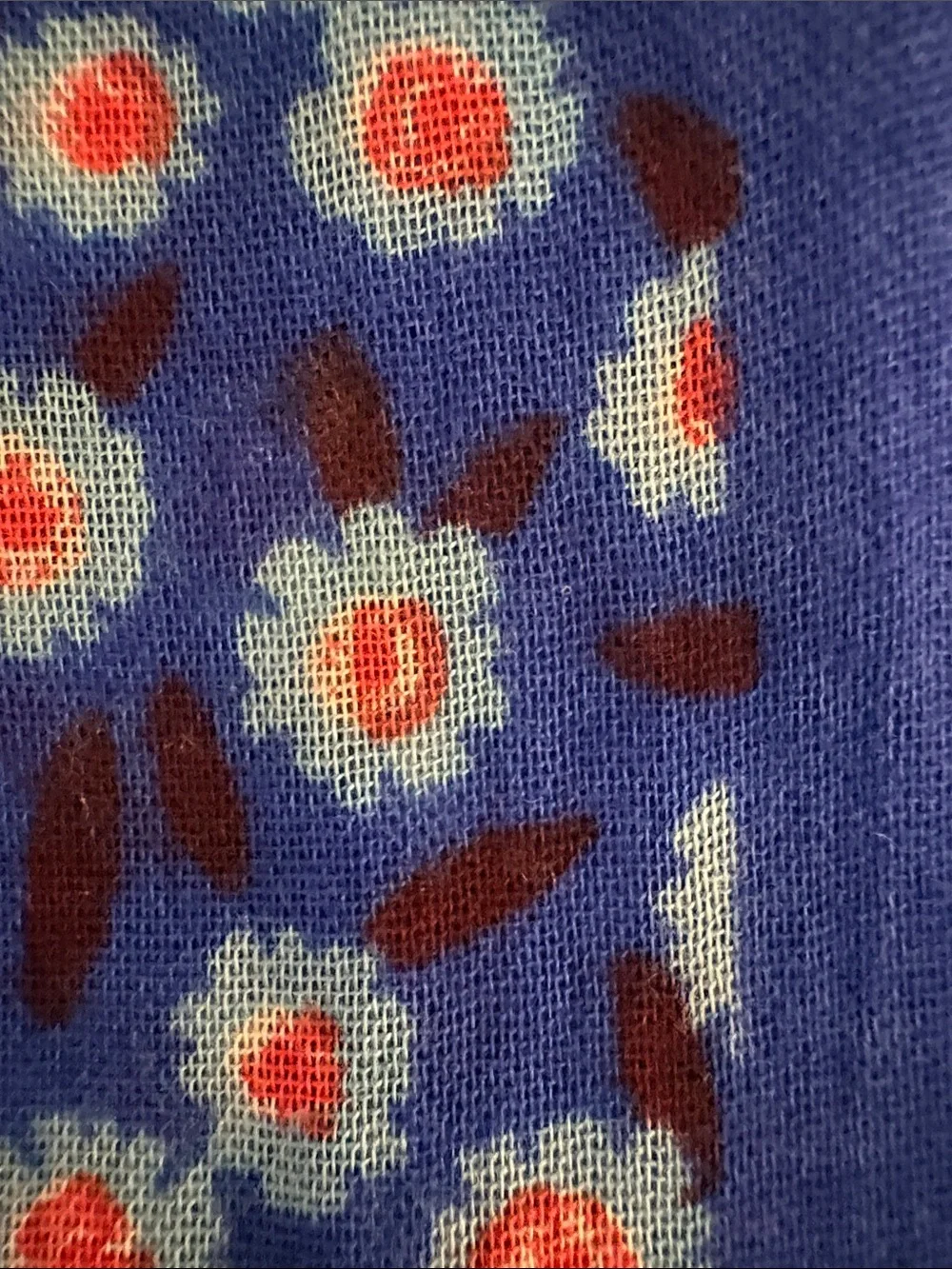 kate spade Tangier Floral Royal Blue Scarf with Coral Accents approx 24”x 80”